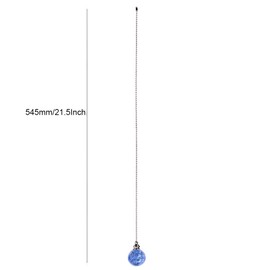 Crystal Ice Crack Ball Blind Cord Chandelier Handle Pull Chain Extension with Connector for Ceiling Light Fan Chain with Light Blue Color(Pack of 2)