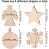 KAHEIGN 80Pcs Wooden Christmas Ornaments, Lantern Snowflake Angel Star Shape