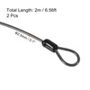 TA-VIGOR 2Pcs Security Steel Cable, 2.5mm x 2m / 6.56ft