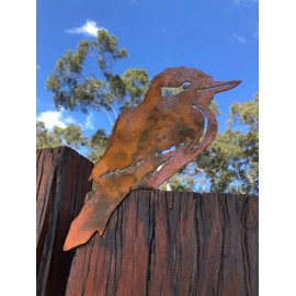 Kookaburra Post Topper - Australian Made Rusted Metal Garden Art