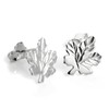 925 Sterling Silver Chestnut Leaf Stud Earrings, Sterling Silver