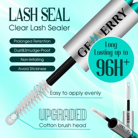 GEMERRY Lash Bond and Seal 12ML Waterproof Falscara Bond and Seal Eyelash Glue 72-96 Hours+Lash Clusters Glue Lash Glue for DIY Lash Extensions at Home Black Bond Clear Seal Individual Lash Glue