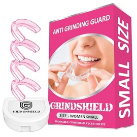 Protector antimolienda – Tamaño pequeño para mujer – Cómodo, ajuste personalizado, no voluminoso, moldeable – (4) protectores de rechinar de dientes y