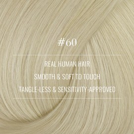 Fshine Blonde Clip-In Hair Extensions 40 cm 50 g Real Hair Extensions Clip Platinum Blonde 3 Pieces in Colour 60
