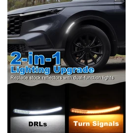 Fender Reflectors LED Side Marker Lights for Honda CRV 2023 2024 2025 w/Sequential Turn Signals & Daytime Running Lamps DRL Wheel Well Arch Lights Fender Insert Trim Accessories (Flag Design)