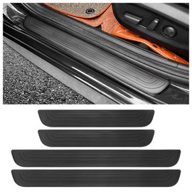 4PCS Car Door Sill Protector,Anti-Scratch Rubber Car Door Protector Edge Guards for Door Steps,Universal Waterproof Door Threshold Strips Exterior Accessories for Car Truck SUV (Black, Width 2.36")