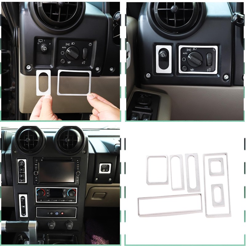 PIUGILH Console Dashboard Switch Button Trim Cover Kit Compatible with