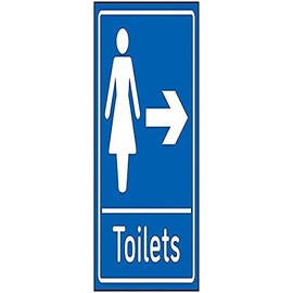 VSafety Womens Toilets Arrow Right - 200mm x 300mm - 2mm Super Strong PETG