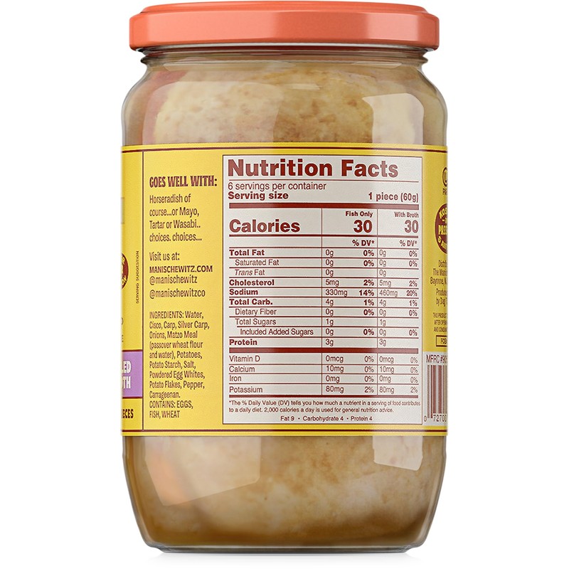 Manischewitz Gefilte Fish in Jelled Broth 24oz (2 Pack), Packed