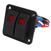 Rocker Switch Panel 2 Gang On Off Pre Wired Red