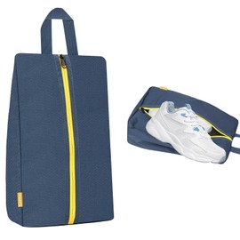 SelfTek Smell Proof Shoe Bags for Travel - Cleat Bags for Sports Smell Proof, Water-Resistant Travel Shoe Organizer with Active Carbon Fabric, Lightweight Gol-f soccer cleats Shoe Bag- Blue