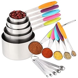 Measuring Cups and Spoons Set Stainless Steel Includes 5 Measuring Cups 5 Measuring Spoons and 5 mini Measuring Spoon for Dry and Liquid Ingredient