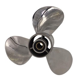 ARKDOZA High Polished 9 7/8 Inches RH Props Stainless Steel Propeller for Yamaha 20 30HP Outboard Motor Pressed in Rubber Hub 9 7/8x10 1/2