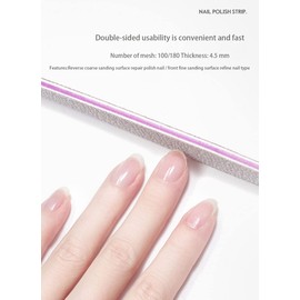 OljezziYa Professional Nail File 100 180 Mesh Double-Sided Gray Washable 32 Pieces Nail File Polishing Set Nail Polisher File Polisher