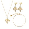 Schmuckset gold Braut - premium Zirkonia 925 Brautschmuck Set gold