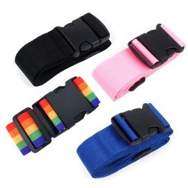 Luggage Straps with Quick Release Buckle, 4 Pcs 4 Color 5 CM x 6.7 Feets Adjustable Polypropylene Fiber Suitcase Belts for Travel Packing (4 Color)
