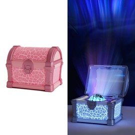 Magical Treasure Chest Night Light with Northern Lights Projector, USB Powered Star Projector Galaxy Light for Bedroom, Remote Control LED Mood Lighting for Room Ceiling Decor Gifts Kids Adults (Pink)