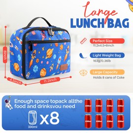 Lunch Box Kids, Lunch Bags for Women Men, Insulated Cooler Reusable Cute Lunch Containers for Boy & Girls, Adults Leak Proof Large Lunch Tote Bags for School, Work, Travel, Picnic Outdoor and Beach