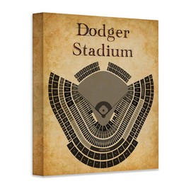 Los Angeles Baseball Stadium Seating Chart –16x20 Stretched Canvas Poster–Vintage Seating Guide, Ballpark Map, Stadium Layout, and Section Numbers – Great for Sports Bars, Man Caves, and Baseball Fans