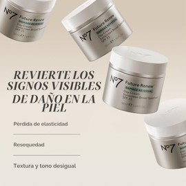 No7-Future Renew Damage Reversal Day Cream SPF 25 - Crema facial antienvejecimiento con SPF para daños solares visibles - Protege, hidrata y revierte 