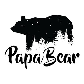 MAMA Forest Bear, PAPA Forest Bear or Grandma Bear Forest Vinyl DecalMama Bear Vinyl Decal Sticker|White|Cars Trucks SUVs Vans Laptops Walls Glass Metal|5.5" X 5.25"