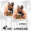 Yorkshire Terrier Magnet 4 Inch 2-Pack– Strong Vinyl Decorative Animal