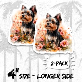 Yorkshire Terrier Magnet 4 Inch 2-Pack– Strong Vinyl Decorative Animal Magnets for Fridge Locker Kitchen Office – Cute Fun Aesthetic Cool Durable & Long-Lasting Souvenir ID44999