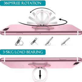 Msagkah 2 Stück Handy-Ringhalter, 2 Pcs Handy Ring Halterung, 360° Handy-Griffe für alle Smartphones und Handys (Rose)