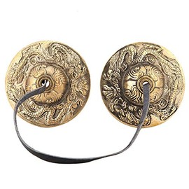 Tibetan Meditation Bell Handmade Buddhist Lucky Symbol Embossed Meditation Yoga Glockenspiel Percussion Instrument (#3)