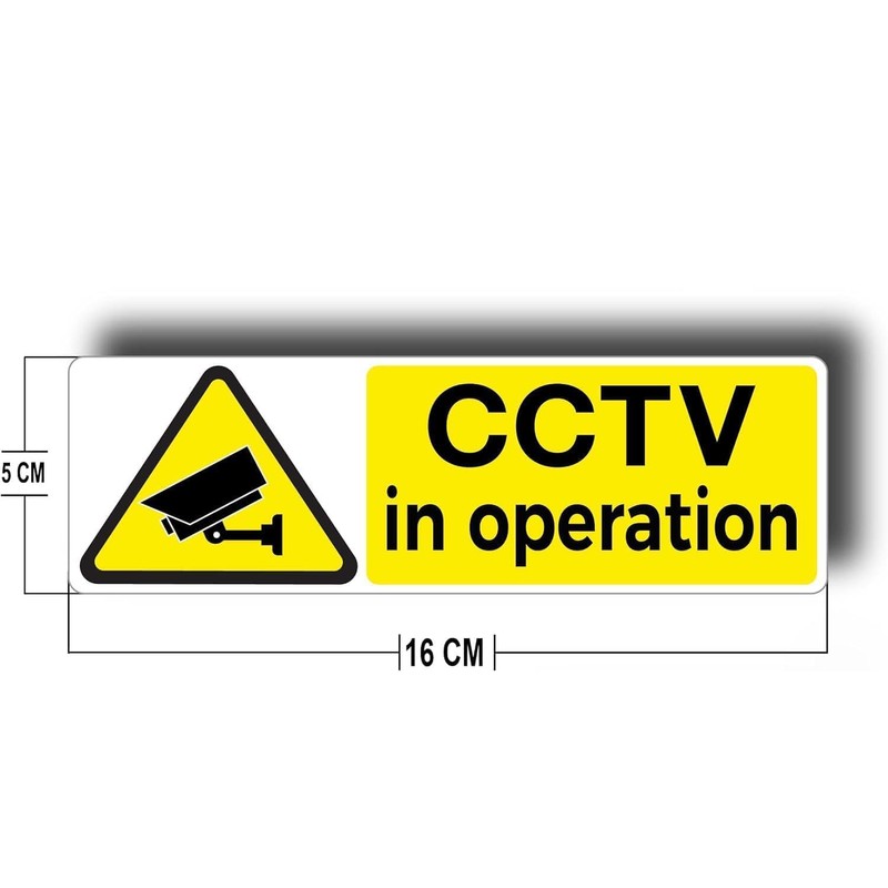 5 Pack stcky CCTV in Operations, Stickers for Windows Yellow