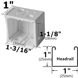 Cutelec 4pcs Plastic Brackets 1" Blinds headrail Holders White Color for 1" Vinyl or Plastic Mini Blinds with a Square 1" x 1" headrail
