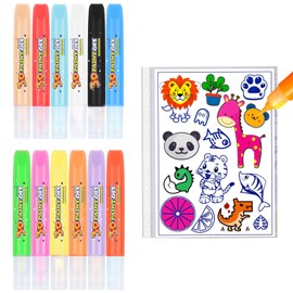 Femnow Window Color Set Kinder, Wassertiere Selber Machen, Marmorierfarbe, Messy Magic Paint, Kreatives für Mädchen, Marmorierset Kinder, Window Color Set