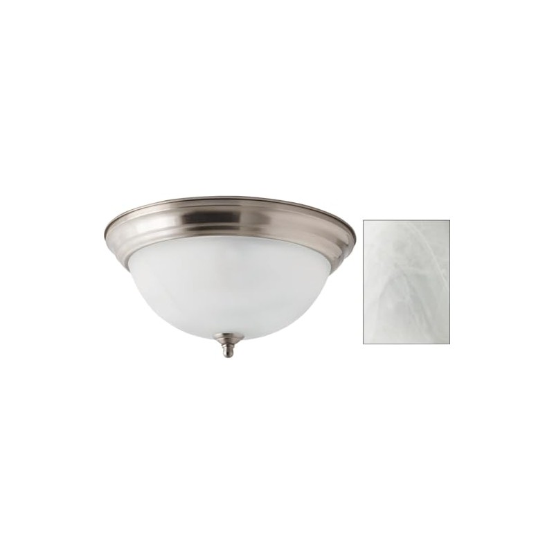 Canarm 2-Light Flush Mount, 13-Inch Brushed Nickel Finish with Alabaster