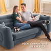 Intex Inflatable Pull-Out Sofa: Velvety Surface, 2-in-1 Valve, Cupholder, 46"