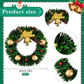 Miniature Christmas Wreath, Mini Garland Christmas, Mini Christmas Decoration Wreath, Christmas Wreath for Door, Advent Wreath, Decorative Wreath, Artificial Christmas Wreath Front Door (2)