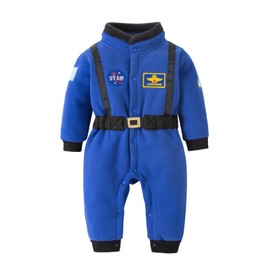 LXKIKMM - Disfraz de astronauta para bebé, traje espacial, disfraz de fiesta de cosplay, overol de Halloween, Azul, 2-3 Años