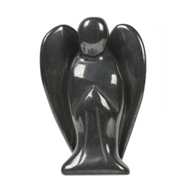 Justinstones Carved Hematite Gemstone Peace Angel Pocket Guardian Angel Healing Statue 2 inch