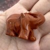 Ouubuuy Elephant Statue, Elephant Gemstone Healing Stone Figures, Crystal Elephant