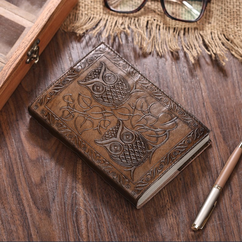 M & N Designs Owl Embossed Leather Journal - Soft