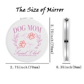 Lywjyb Birdgot Dog Mon Social Club Mirror Cute Dog Paw Lover Gift Dog Mama Gift for Women Birthday Gift (Dog Mom Mirr)