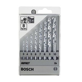 Bosch Juego c/ 8 Brocas para hormigón encastre cilíndrico CYL-1 Ø3-4-5-6-7-8-9-10 mm
