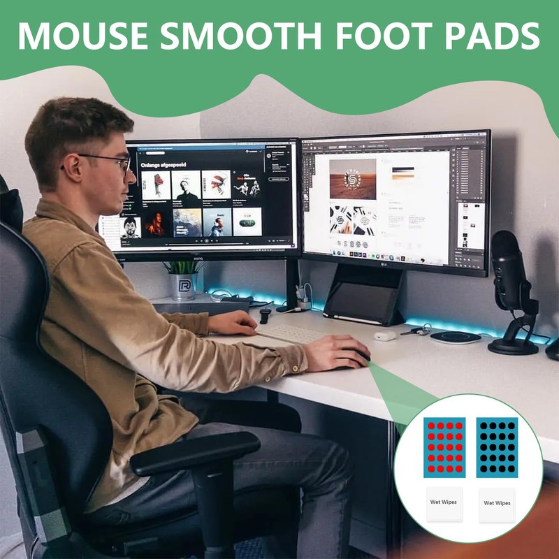 Edksegjcsous Replacement Mouse Skates Feet - 2 Sets of Universal