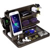 1TG Tactical Nightstand Organizer, Wood Phone Docking Station with Adjustable