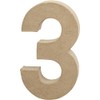 Creativ 26631 20 cm 1-Piece Papier Mache Number 3, Beige