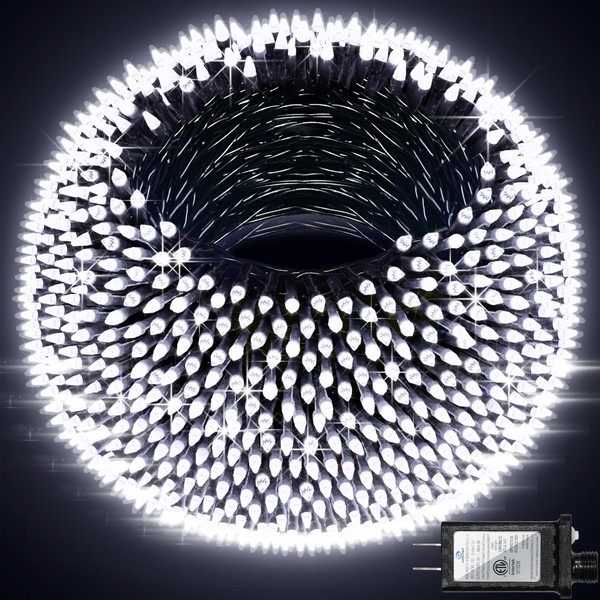 1500 LED 492FT Christmas Lights Outdoors, Green Wire LED String