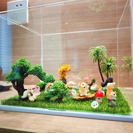 Miniature Garden ，31 Pieces，Acrylic Display Case ，Fairy Garden Accessories，Glow in The Dark Fairy Garden Decor Accessories，Acrylic Dollhouse，DIY Kit Micro Landscape Ornaments for Outdoor Indoor