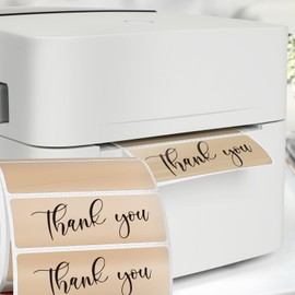 FINDAT Khaki Thermal Labels 1 × 3 Inch Vinyl Rectangular Waterproof Direct Printer Sticker Self-Adhesive Perforated Postage Tag for Logo DIY Barcodes UPC Office Address 500 PCS