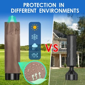 MunteLock Waterproof Protective Cover for Outdoor Punch Bag, Standing Punch Bag Cover with Side Zip and Ventilation, 420D Oxford Brown (40 x 145 cm)