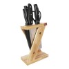Porta Cuchillos Organizador De Madera Cuchillo Taquero Hacha
