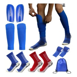 Jasu Calceta Antiderrapantesy Medias Recortadas Para Futbol Azul L